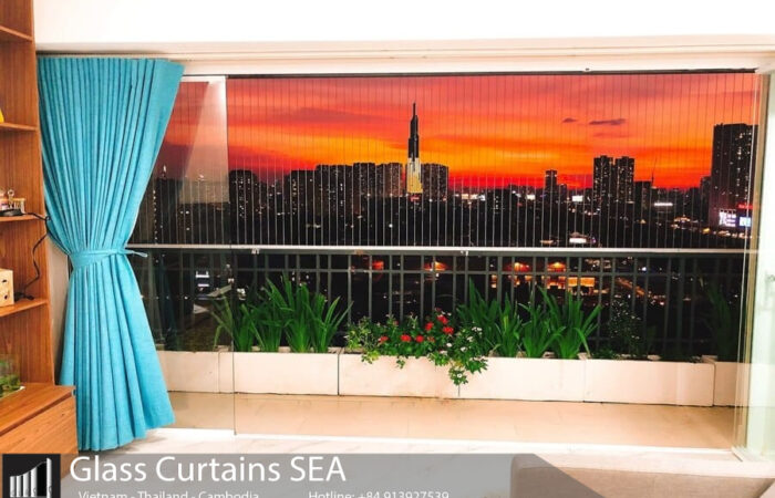 Cửa xếp trượt phòng khách đẹp, sang trọng