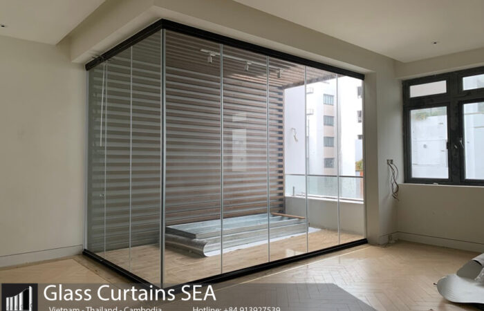 Cửa trượt 5 cánh đẹp dự án Villa Mystery Quận 2